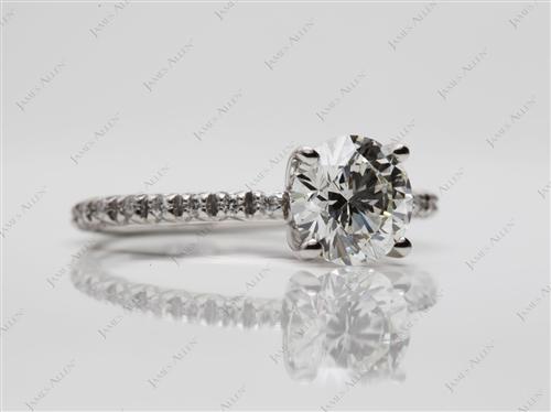 Platinum 1.31 Round cut Pave Rings