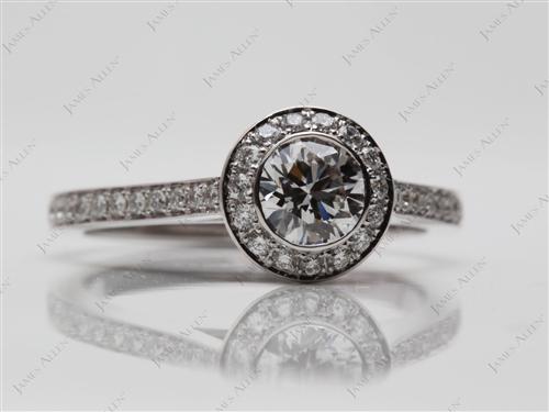 White Gold 0.76 Round cut Micropave Rings