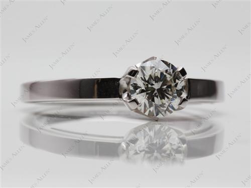 White Gold 0.90 Round cut Solitaire Ring Mountings