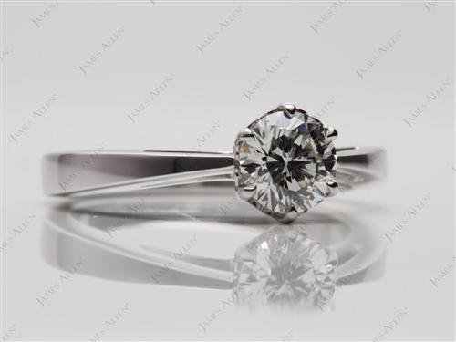 White Gold 0.73 Round cut Round Solitaire Ring