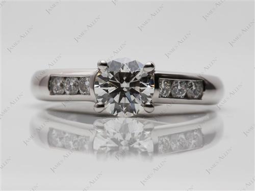 Platinum 0.90 Round cut Channel Setting Engagement Rings