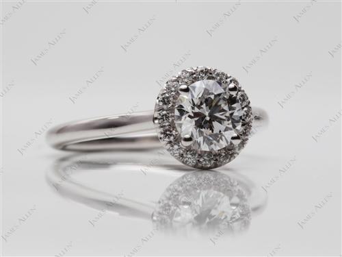 White Gold 0.73 Round cut Wedding Sets Jewelry