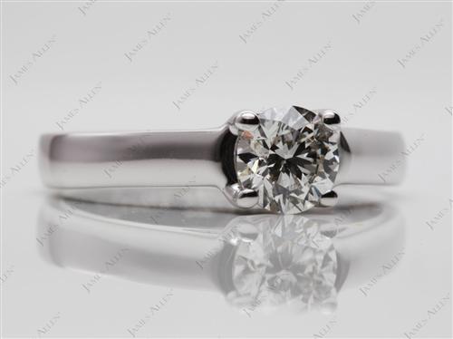 White Gold 0.70 Round cut Solitaire Rings