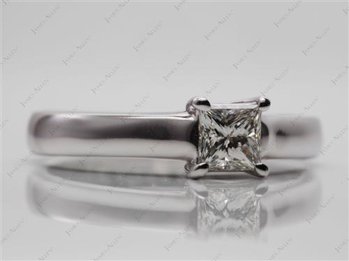 White Gold 0.61 Princess cut Diamond Ring