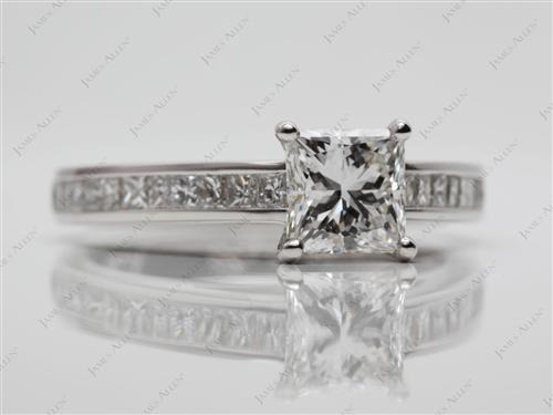 Platinum 1.03 Princess cut Channel Set Engagement Ring