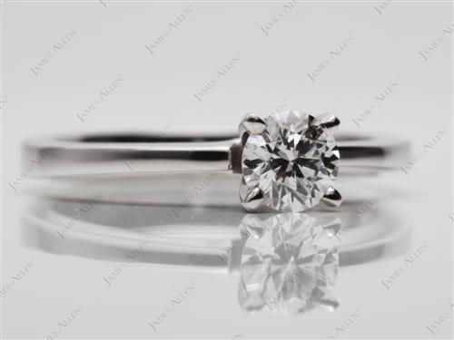 White Gold 0.42 Round cut Diamond Solitaire Engagement Ring