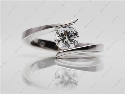 White Gold 0.71 Round cut Diamond Engagement Solitaire Rings