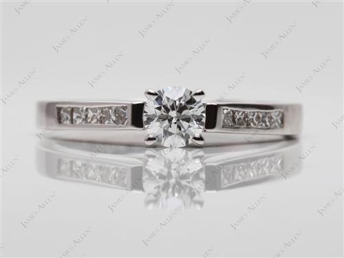 White Gold 0.40 Round cut Channel Set Diamond Rings
