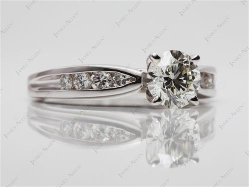 White Gold 0.85 Round cut Channel Setting Ring