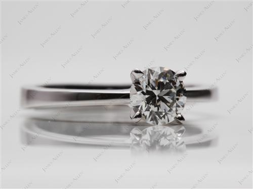 White Gold 0.77 Round cut Engagement Ring