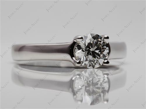White Gold 0.71 Round cut Diamond Engagement Solitaire Rings