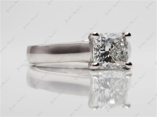 Platinum 1.50 Cushion cut Diamond Engagement Solitaire Rings