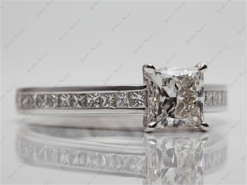 White Gold 1.08 Princess cut Channel Set Eternity Rings
