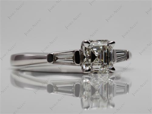 White Gold 1.09 Asscher cut Engagement Rings