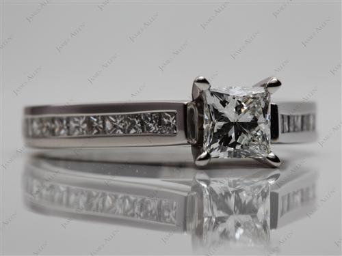 Platinum 0.70 Princess cut Channel Set Eternity Rings