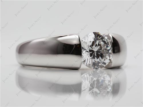 Platinum 1.24 Round cut Tension Engagement Rings