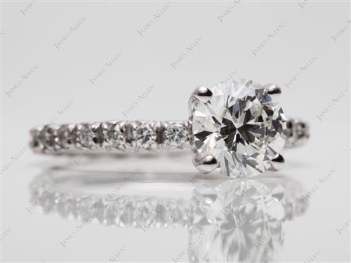 Platinum 1.21 Round cut Pave Ring Set