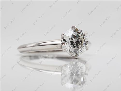 Platinum 1.26 Round cut Solitaire Diamond Rings