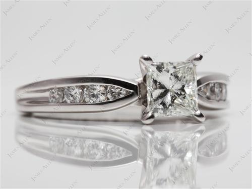 Platinum 0.81 Princess cut Channel Set Engagement Ring