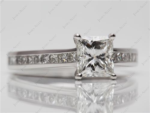 Platinum 1.13 Princess cut Channel Engagement Ring