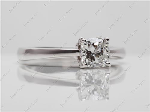 White Gold 0.90 Cushion cut Diamond Rings