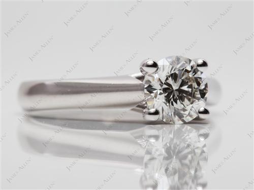 White Gold 0.83 Round cut Diamond Engagement Solitaire Rings