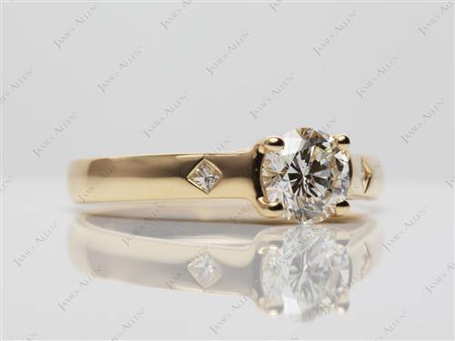 Gold 0.74 Round cut Solitaire Ring Designs