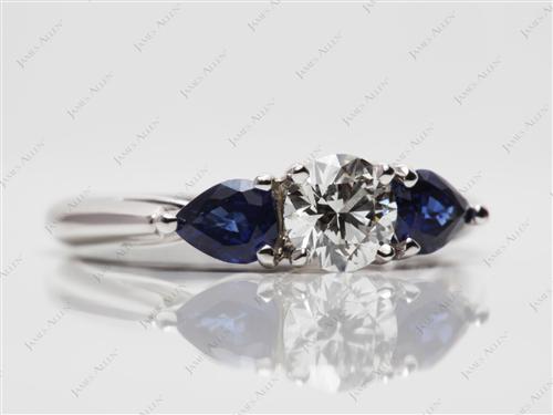 White Gold 0.56 Round cut Engagement Ring