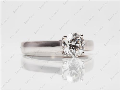 White Gold 1.00 Round cut Diamond Solitaire Ring Settings