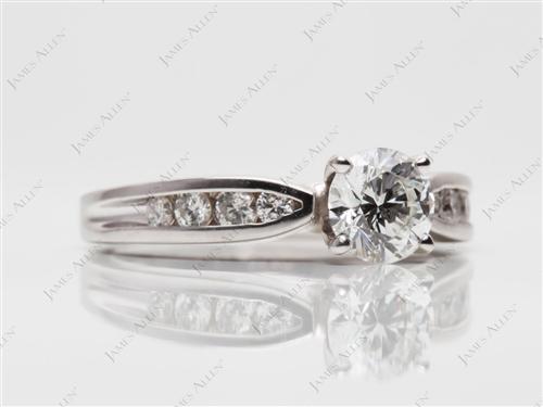 White Gold 0.75 Round cut Channel Setting Ring