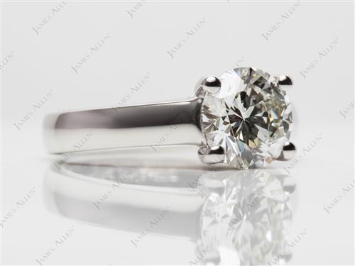 Platinum 1.52 Round cut Diamond Engagement Solitaire Rings