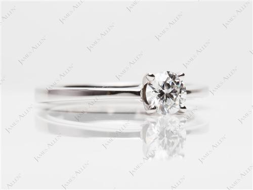 White Gold 0.40 Round cut Diamond Solitaire Engagement Ring