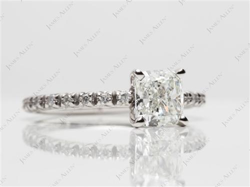 Platinum 1.01 Cushion cut Gold Wedding Ring Sets