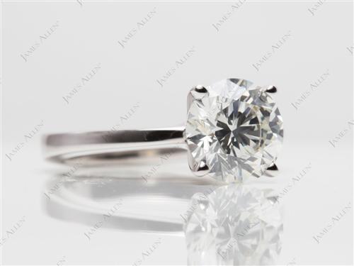 White Gold 1.70 Round cut Solitaire Ring Settings