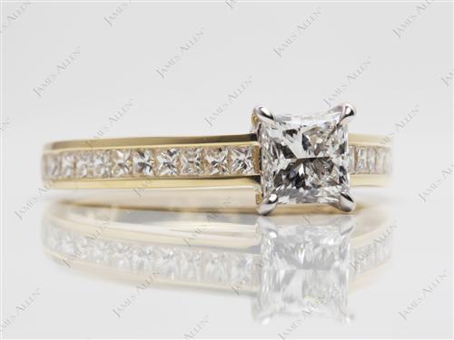 Gold 0.70 Princess cut Channel Set Eternity Rings