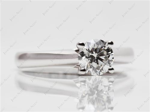 White Gold 0.80 Round cut Engagement Rings