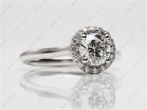 Platinum 0.70 Round cut Diamond Wedding Rings