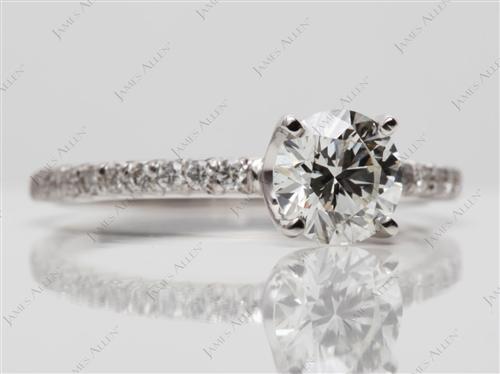 White Gold 1.01 Round cut Diamond Ring