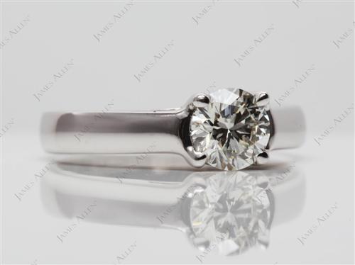 White Gold 0.70 Round cut Engagement Ring