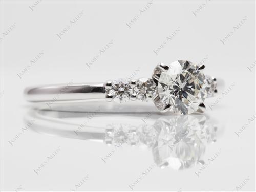 White Gold 0.55 Round cut Engagement Rings