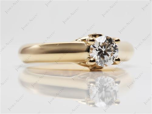 Gold 0.48 Round cut Diamond Solitaire Engagement Ring