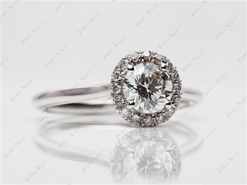 White Gold 0.61 Round cut Pave Ring Mountings