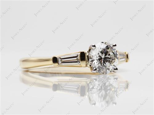 Gold 0.71 Round cut Diamond Wedding Sets