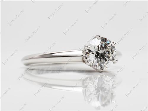 Platinum 0.82 Round cut Solitaire Ring Setting