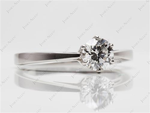 Platinum 0.72 Round cut Diamond Solitaire Rings
