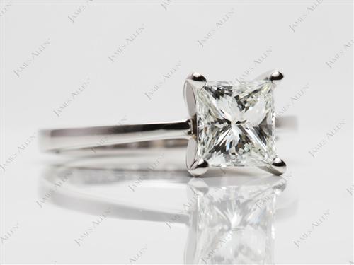 Platinum 1.53 Princess cut Round Solitaire Ring