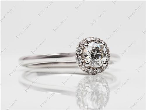 White Gold 0.40 Round cut Pave Ring Setting