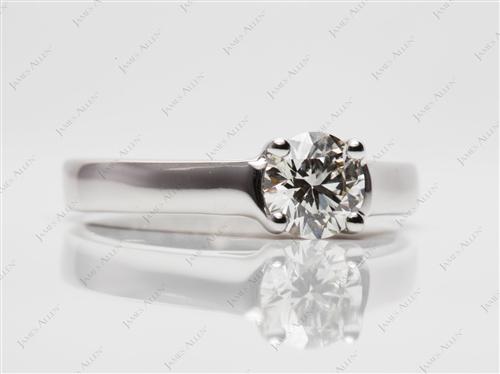 White Gold 0.73 Round cut Engagement Ring