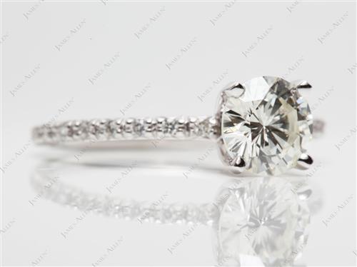 White Gold 1.20 Round cut Wedding Ring Sets