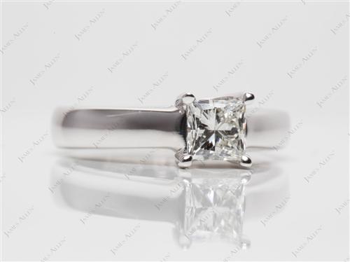 White Gold 0.61 Princess cut Solitaire Ring Designs